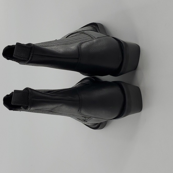 Topshop Men's Black Leather Cowboy Western Boots Size 7 Wide Width - Picture 5 of 9